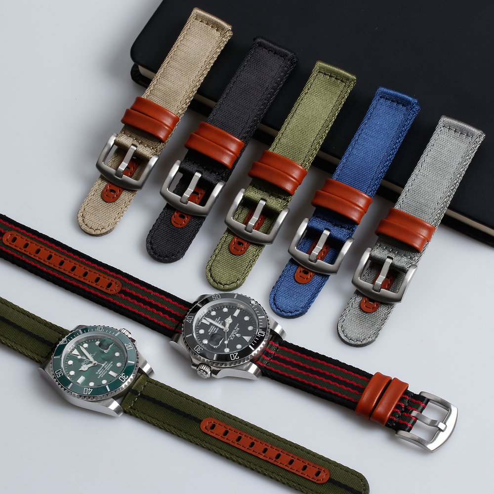 ZOVNE Military Ballistic 2 Piece of Seatbelt Nylon Watch Strap with